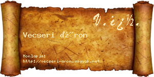 Vecseri Áron névjegykártya
