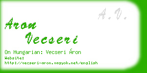 aron vecseri business card